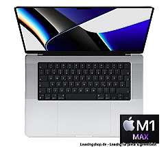 Apple MacBook Pro 16 mit M1 Max Chip, Kauf Leasing,  10-Core CPU und 32 Core GPU, 32 bis 64 GB RAM, 1TB bis 8TB SSD, Silber MK1H3D/A